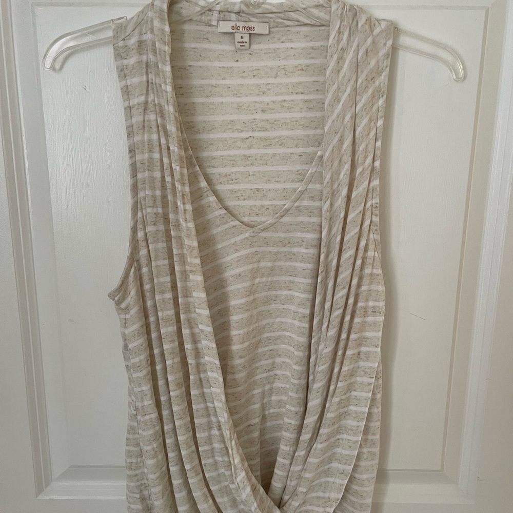 Ella Moss White & Cream Scoop Tank
